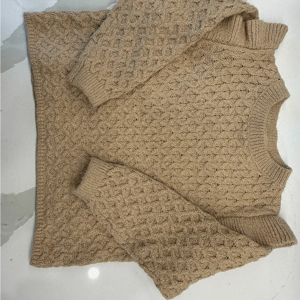 Rylee + Cru Textured Knit Sweater in Camel 2-3T